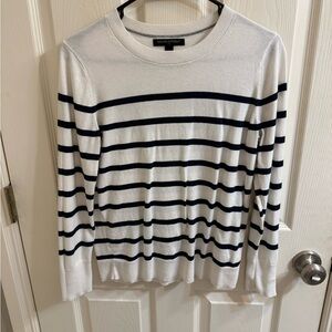 Banana Republic Navy and White Striped Sweater